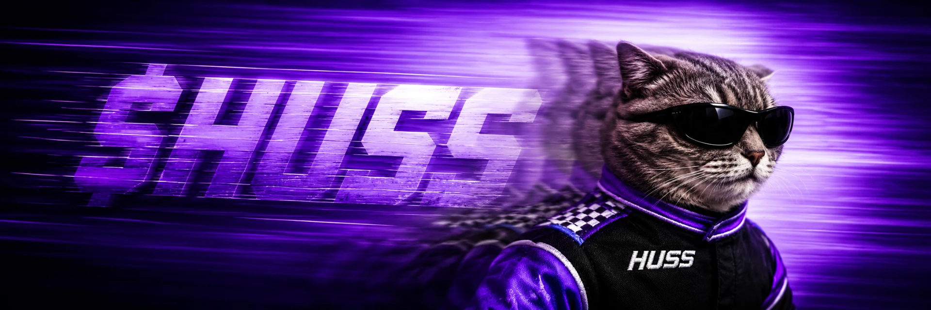 HUSS banner artwork with speed streaks
